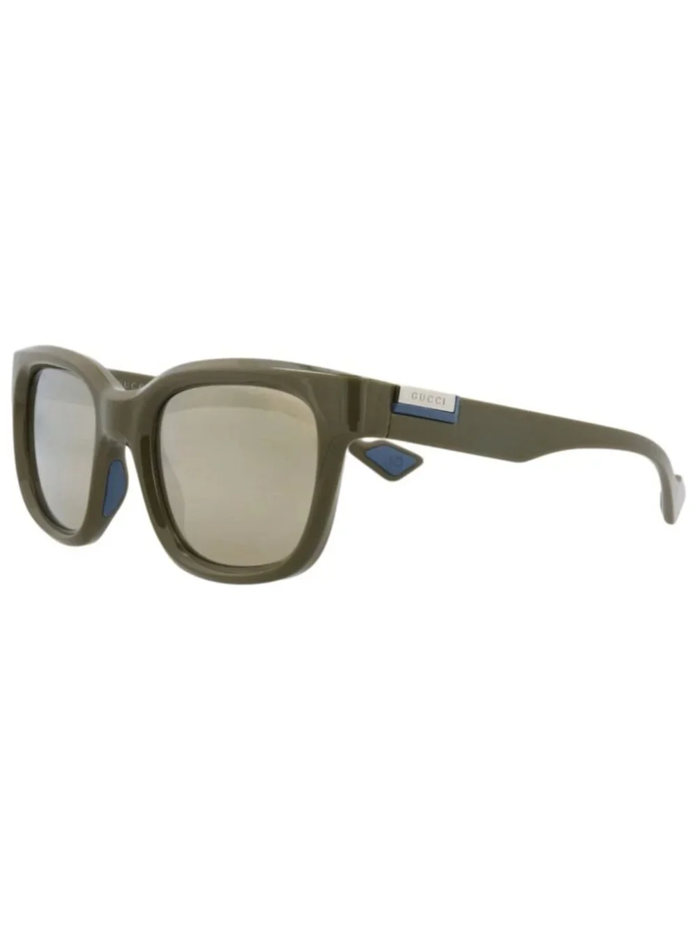New Gucci Women's Sunglasses Square Rectangle Injection Frame Mens Green Green